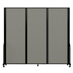 Screenflex Full Motion Room Divider - 7'6" x 8'7", Gray Smoke, 3 Panel