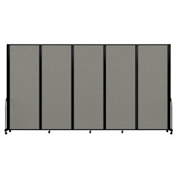 Screenflex Full Motion Room Divider - 7'6" x 14'1", Gray Smoke, 5 Panel