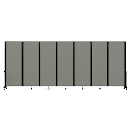 Screenflex Full Motion Room Divider - 7'6" x 19'7", Gray Smoke, 7 Panel