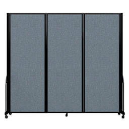 Screenflex Full Motion Room Divider - Summer Blue, 3 Panel