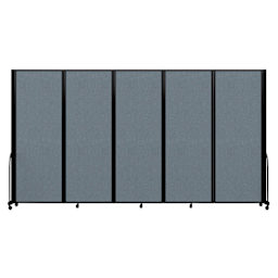 Screenflex Full Motion Room Divider - 7'6" x 14'1", Summer Blue, 5 Panel