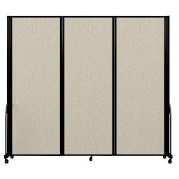 Screenflex Full Motion Room Divider - Sand, 3 Panel