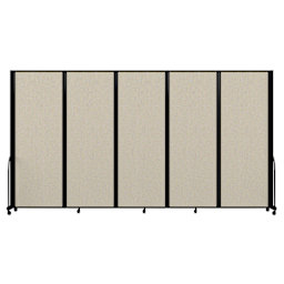 Screenflex Full Motion Room Divider - 7'6" x 14'1", Sand, 5 Panel