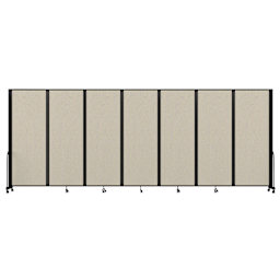Screenflex Full Motion Room Divider - 7'6" x 19'7", Sand, 7 Panel