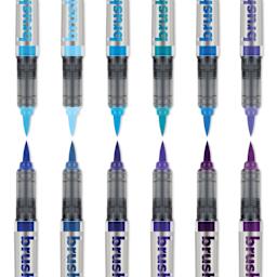 Karin Brushmarkers Pro Markers and Sets - Set of 12, Sky Colors, marker tips shown
