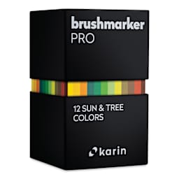 Karin Brushmarkers Pro Markers and Sets - Set of 12, Sun and Tree Colors
