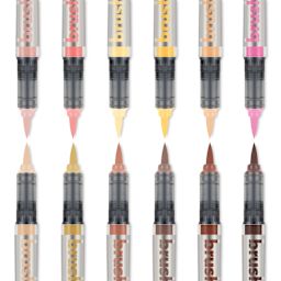 Karin Brushmarkers Pro Markers and Sets - Set of 12, Skin Colors, marker tips shown