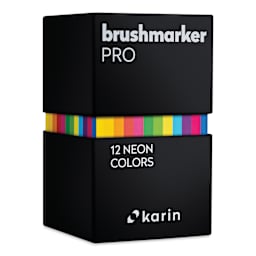 Karin Brushmarkers Pro Markers - Neon, Set of 12, closed box