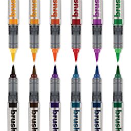 Karin Brushmarkers Pro Markers and Sets - Set of 12, Basic Colors, marker tips shown