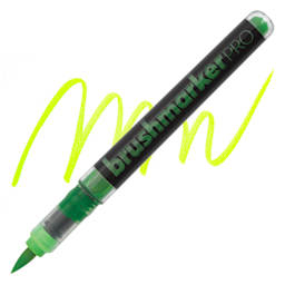 Karin Brushmarkers Pro Marker - Neon Yellow Green, swatch and marker