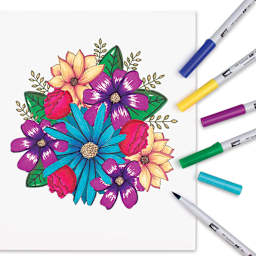 Tombow ABT PRO Alcohol Markers - Bright Floral picture shown with assorted markers