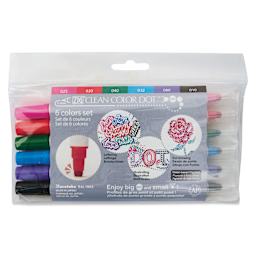 Zig Clean Color Dot Dual Tip Markers - Set of 6, Assorted Colors, front of the packaging