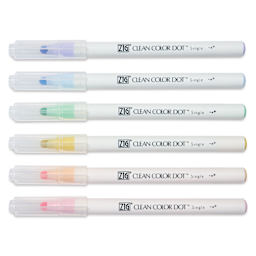 Zig Clean Color Dot Markers - Mild Colors, Set of 6, markers with caps on