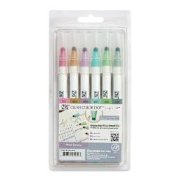Zig Clean Color Dot Markers - Mild Smoky Colors, Set of 6, front of the packaging