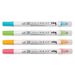 Zig Clean Color Dot Markers - Set of 4, Assorted Colors, markers with caps on