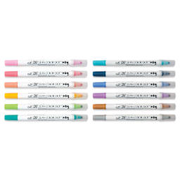 Zig Clean Color Dot Markers - Set of 12, Assorted Colors, markers with caps on