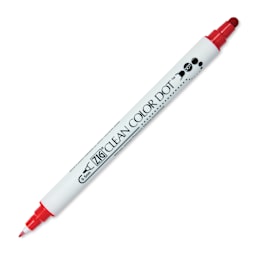 Zig Clean Color Dot Dual Tip Marker - Red, caps off