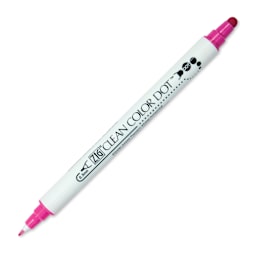 Zig Clean Color Dot Dual Tip Marker - Pink, caps off