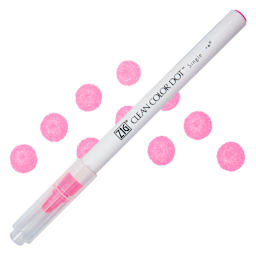 Zig Clean Color Dot Marker - Fl. Pink, swatch and marker