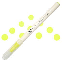 Zig Clean Color Dot Marker - Fl. Yellow, swatch and marker