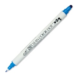 Zig Clean Color Dot Dual Tip Marker - Blue, caps off