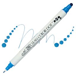 Zig Clean Color Dot Dual Tip Marker - Blue, swatch and marker