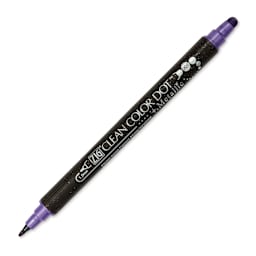 Zig Clean Color Dot Dual Tip Marker - Metallic Violet, caps off