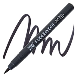 Zig Fudebiyori Brush Pen - Black pen and swatch