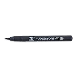 Zig Fudebiyori Brush Pen - Gray - with cap removed