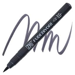 Zig Fudebiyori Brush Pen - Gray pen and swatch