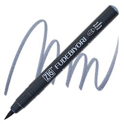 Zig Fudebiyori Brush Pen - Blue Gray pen and swatch