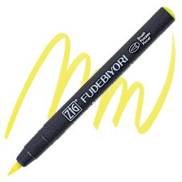 Zig Fudebiyori Brush Pen - Lemon Yellow pen and swatch