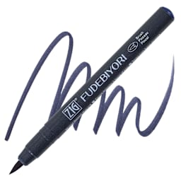 Zig Fudebiyori Brush Pen - Deep Blue pen and swatch