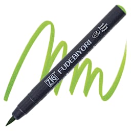 Zig Fudebiyori Brush Pen - Light Green pen and swatch