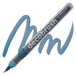 Karin DécoBrush Metallic Marker - Metallic Blue marker and swatch
