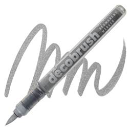 Karin DécoBrush Metallic Marker - Metallic Silver marker and swatch