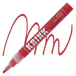Krink K-11 Acrylic Paint Marker - Red, 3 mm marker and swatch