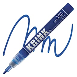 Krink K-11 Acrylic Paint Marker - Blue, 3 mm marker and swatch
