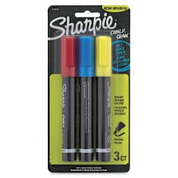 Sharpie Chalk Markers - Front of package of 3 Primary Colors