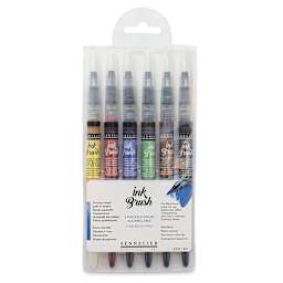 Sennelier Ink Brushes - Set of 6 Trendy colors, front of package