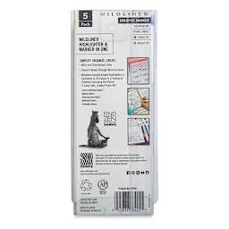 Zebra Mildliner Double Ended Creative Markers - Refresh Colors, Set of 5 (Back of package)