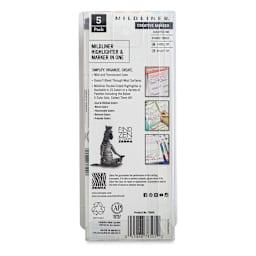 Zebra Mildliner Double Ended Creative Markers - Friendly Colors, Set of 5 (Back of package)