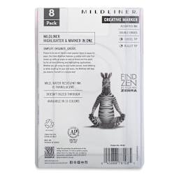 Zebra Mildliner Double Ended Creative Markers - Assorted Colors, Set of 8 (Back of package)