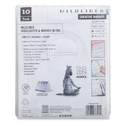 Zebra Mildliner Double Ended Creative Markers - Refresh and Friend Colors, Set of 10 (Back of package)