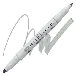 Zebra Mildliner Double Ended Creative Marker - Gray marker and swatch