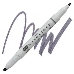 Zebra Mildliner Double Ended Creative Marker - Dark Gray marker and swatch
