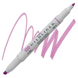 Zebra Mildliner Double Ended Creative Marker - Fuchsia marker and swatch