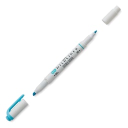 Zebra Mildliner Double Ended Creative Marker - Blue (Caps off)