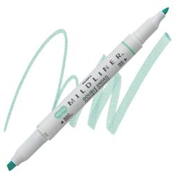Zebra Mildliner Double Ended Creative Marker - Blue Green marker and swatch