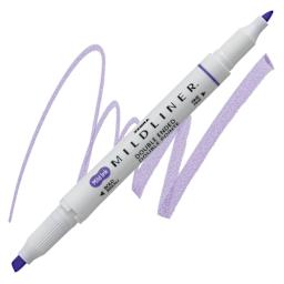 Zebra Mildliner Double Ended Creative Marker - Violet marker and swatch